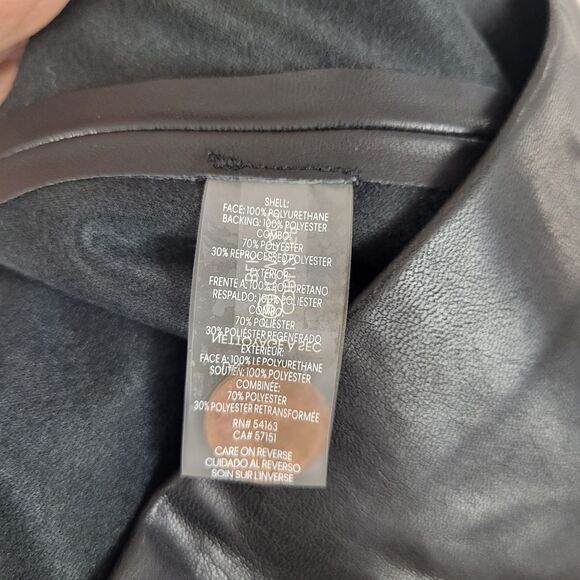 Calvin Klein Faux Leather Black Dress‎ Size 4 - Picture 9 of 10